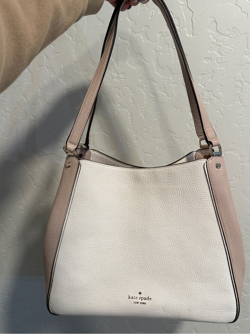 kate spade Cream and Blush Leather Shoulder Bag
